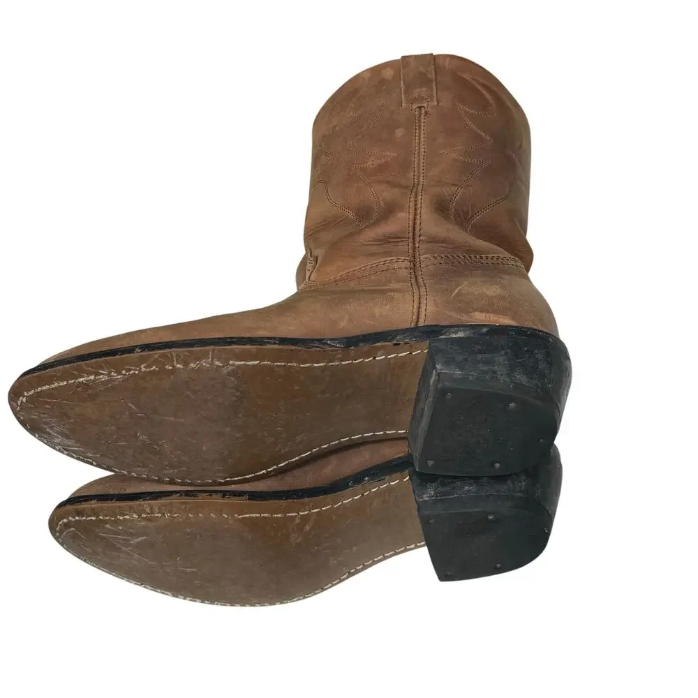 Five Star Western Roper Boots Brown Leather Cowboy Boots Men’s Size 9